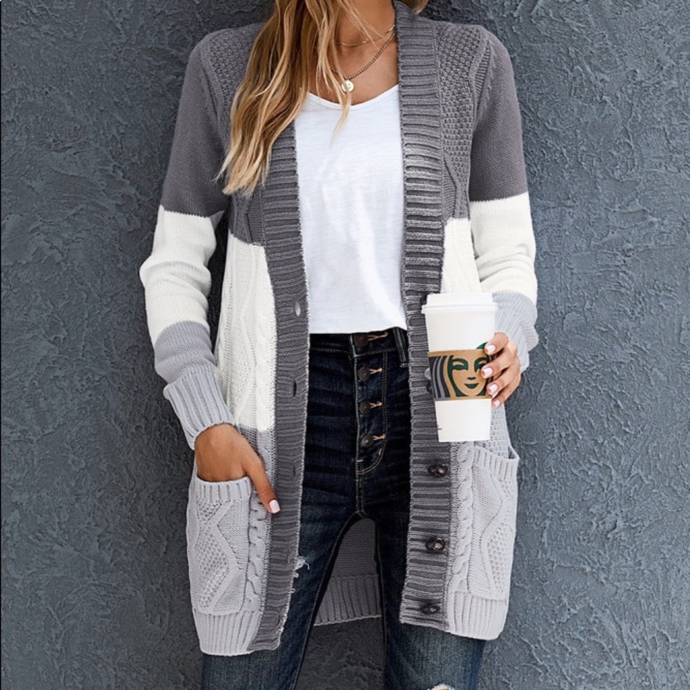 Great sweater! Available in small, Medium and Large!